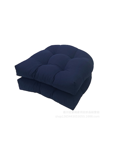 Sones 1 Çift 48 X 48 Cm Bahçe Veranda Rattan Sandalye Su Geçirmez Minder Kalın Yumuşak Kanepe Minderi Lacivert