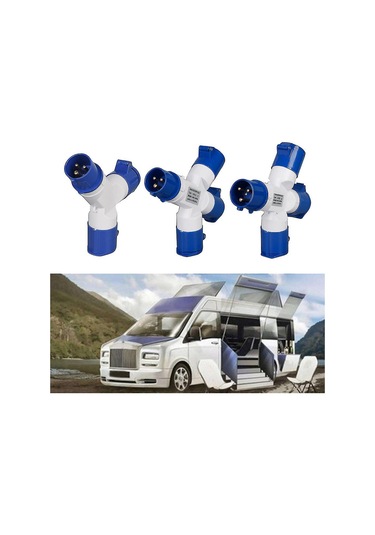 16a Kamp Karavanı Tekli 2/3 Yollu Elektrik Bağlantı Ayırıcı Adaptörü