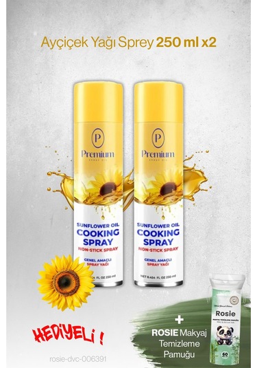 Premium Ayçiçek Yağı Sprey 2'li 250 Ml, Hediyeli