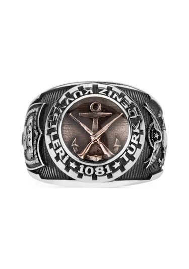 Mineli Deniz Piyade Figürlü Türk Deniz Kuvvetleri Yüzüğü