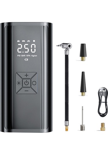 Yaozixa Araç Lastikleri İçin Taşınabilir Akıllı Hava Kompresörü, Kablosuz, Sayısal Göstergeli, 60w, 150psı, Powerbank Özelliği Usb-c Şarj