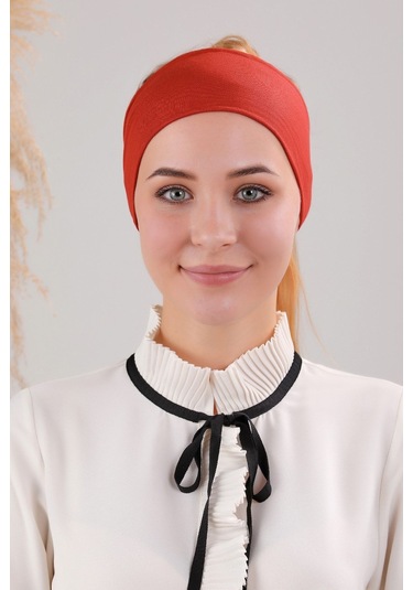 Sihirli Yapışkanlı Kaymayan Bandana Spor Bone Kiremit Kırmızısı Kiremit Kırmızısı Kiremit