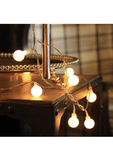 Minik Top Led Işık, 3 Metre, Yılbaşı Ağaç Işığı, Noel Işıklandırması, Ev Süsleme, Kamp Işığı