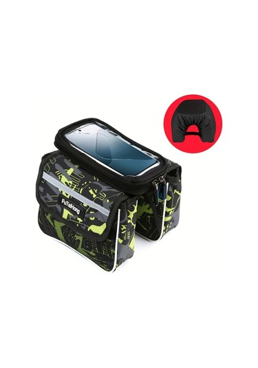 Willowhaven Kamufle Yeşil Bisiklet Sırt Çantası Sürüş Çantası Üst Boru Torbası Haki