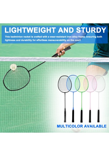 Vkemall Demir Alaşımlı Badminton Raketi Seti - 2 Adet Raket + 3 Top - Hafif Ve Dayanıklı Konstruksiyon - Kontrol Ve Doğruluk İçin Optimal Tutuş - Spor Malzemesi