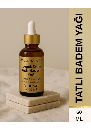 Villenature Soğuk Sıkım Tatlı Badem Yağı Sweet Almond Oil Prunus Amygdalus Dulcis 50 Ml