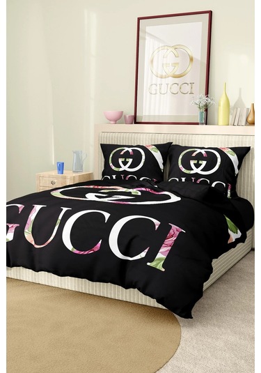 Marka Nevresim Takımı Çift Kişilik Pamuklu Saten Kumaş 6 Parça 3d Dijital Baskı Duvet Cover Set Model No:54 Renkli