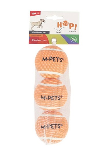 M-pets Hop Tenis Topu Köpek Oyuncağı Turuncu 3lü 6,4 Cm 244-50054.02