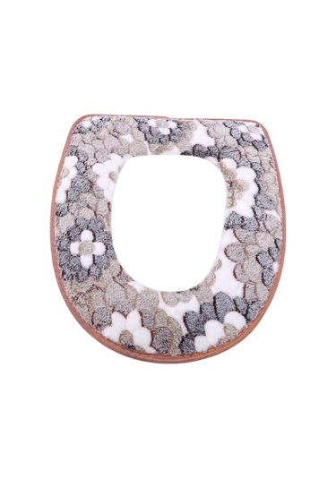 Kahve Ev Su Geçirmez Velcro Evrensel Petal Desenli Klozet Kapağı