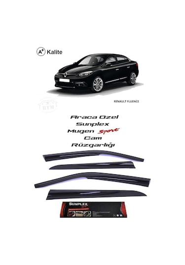 Renault Fluence Sunplex Marka Cam Rüzgarlığı Mugen 4'Lü