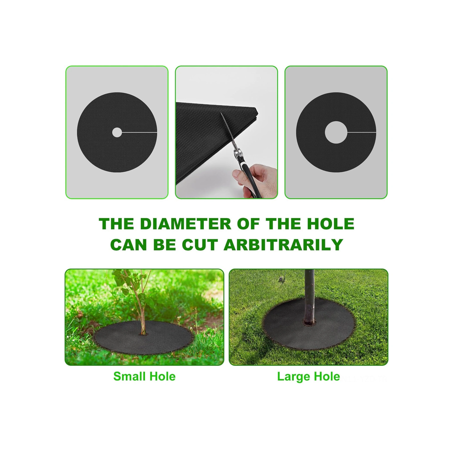 Yuntech01 12 Adet 52cm Çaplı Ağac Korumalı Döşeme, Dikdörtgen Örgü, Bitki Kökünü Koruma, Ot Kontrol, Ev Bahçesi, Saksı Bitkileri İçin