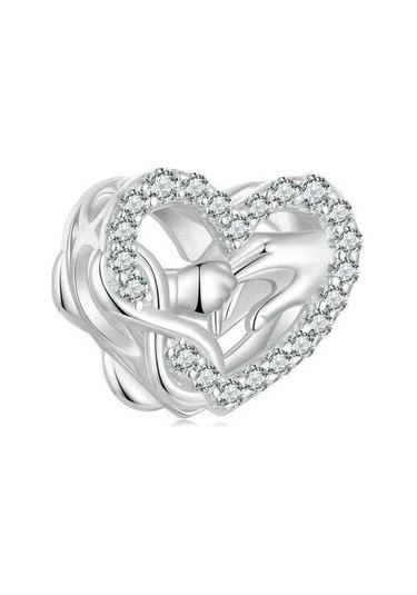 Fastbuy S925 Ayar Gümüş Sonsuzluk Sembolü Aşk Boncuk Bilezik Kalp Şeklinde Çok Renkli Scc2826 Çok Renkli