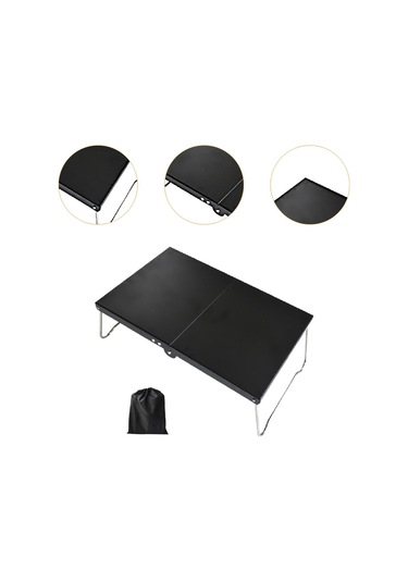 Suntek Mini Kamp Masası Katlanır Tour Yard Barbekü Için Siyah