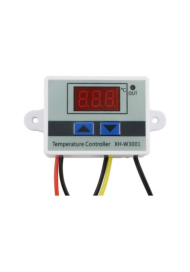 Teltree Xh-w3001 Dijital Mikroişlemci Sıcaklık Kontrol Cihazı, Led Ekranlı, Isıtma/soğutma Modu, -50 C 110 C Aralığı, 24v, Su Geçirmez Sensörlü Beyaz