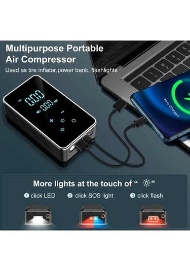 Xuweiwei Siyah Arabalar Bisikletler Basketbol Toplari Icin Tasinabilir Kablosuz Elektrikli Lastik Pompasi