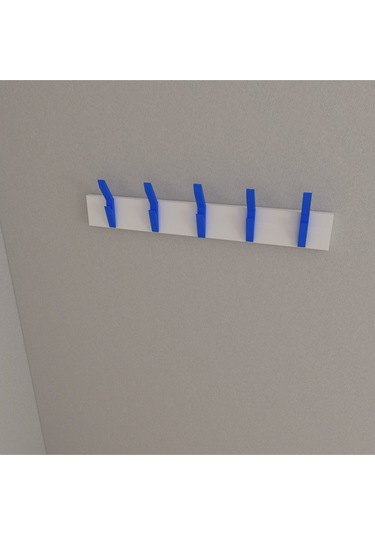 Hepsi3boyutlu Modern Duvar & Kapı Kanca Askılık - 6 Adet Mavi Kanca Askılık - Model No : 3 Mavi