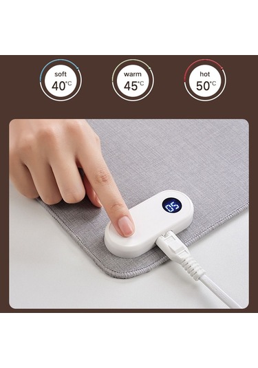 Isıtmalı Fare Altlığı Masa Gri