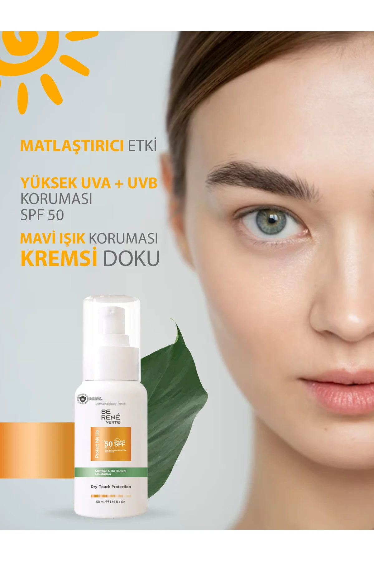 Se Rene Verte Leke Karşıtı Ve Yağlanma Karşıtı Renkli Güneş Koruyucu Krem Hybrid Filter Spf 50