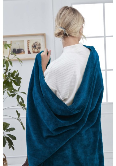 Deluxe Wellsoft Tv Battaniyesi Petrol Mavisi Tek Kişilik Battaniye 150x200 Cm