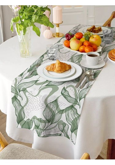 Loveme Masa İçin 40x140 Rogoşka실크 Runners 201351637 Yeşil