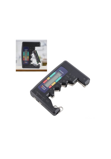 Vkemall Siyah Dijital Pil Test Cihazı - C/d/9v/aa/aaa/1.5v Li-pil Göstergesi, Lcd Ekranlı Pil Gücü Tespit Aleti
