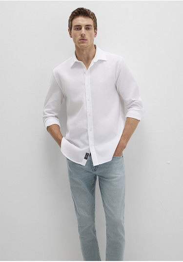 Mavi Slim Fit Beyaz Erkek Gömlek M0211656-620 Beyaz