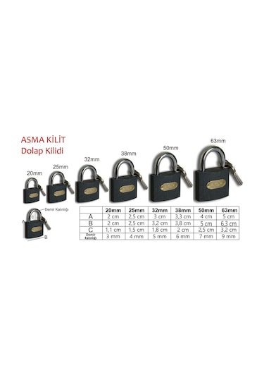 Kale Asma Kilit Gri 32