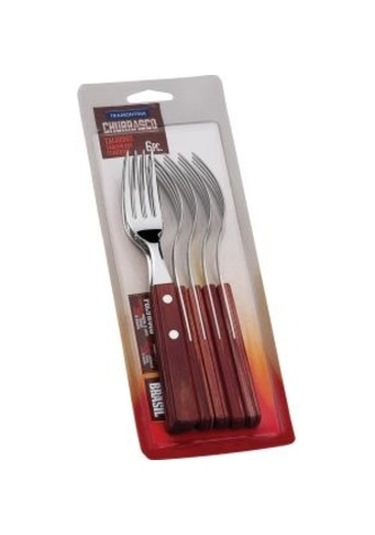 Tramontina Churrasco 21198/716 Biftek-Steak Çatalı 6Lı Blister Ahşap