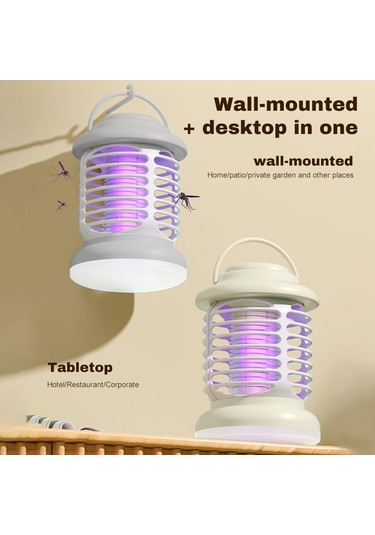 Maiyame Şarj Edilebilir Led Işıklı Sivrisinek Ve Sinek Tuzağı, İç Ve Dış Mekanlar İçin Çok Amaçlı Gece Lambası Haki