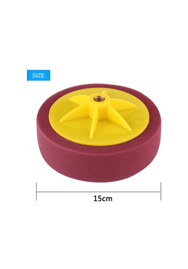 Tenfowee 15cm/6" M14 Vida Delikli Araba Cila-pasta-parlaklık Spreyi, Yıkama Üzerine Yeniden Kullanılabilir 3 Renkli Siyah+sarı+bordo Profesyonel Sponge Disk Seti