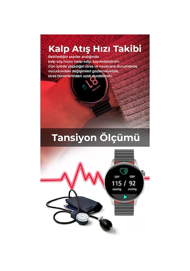 Spovan Atlasx Mate Amoled Akıllı Saat (Distribütör Garantili)