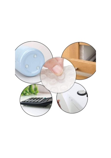 50 Adet 10 Mm Şeffaf Silikon Bazlı Ses Stoperi Duvar Yüzeyi Dolap Kapı Tampon Koruyucu