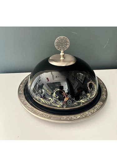 Decorıum Cam Siyah Kapaklı Bakır Tepsili Sahan