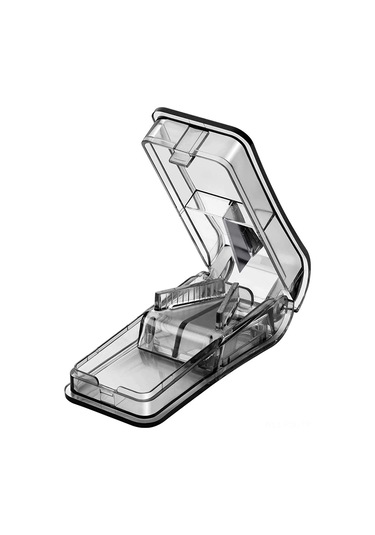 Padalink Ev Ve Seyahat İçin Transparan Siyah İlaç Kesici- Depolama Kutusu, Kolay Kullanım, Dayanıklı Malzeme, İlaç Bölme Ve Saklama 2'li Araç Diğer