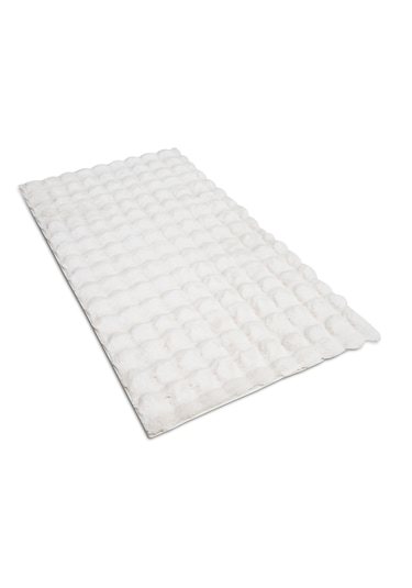 Yünteks Bubble Kabartmalı Peluş Post Halı 90x150 Krem