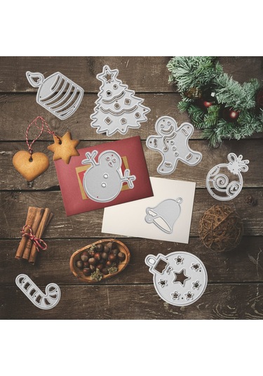 Kangvka 3 Numara Metal Gri Noel Kağıt Kesim Kalıbı - Sanat Ve El İşleri İçin Gri