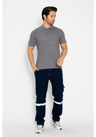 Orange Safety Koyu Gri Kısa Kol Polo Yaka T-shirt