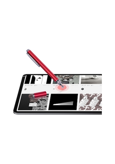 Vkemall 2'li Metal Stylus Kalem: Nano Fiber Uç + Süngerli Uç, Telefon-bilgisayar Uyumlu, Kalem Klipsi, 2 Adet Yerine Konuşturma Ucu li Gümüş