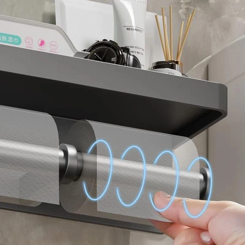 Youmex Gümüş Gri Alüminyum Tuvalet Kağıdı Tutucu - 10 Kg Yük Taşıma Kapasitesi, Su Geçirmez Ve Pas Önbelleli, 26 Cm Uzunluk, Vidalı Montajlı Banyo Aksesuarı Gri