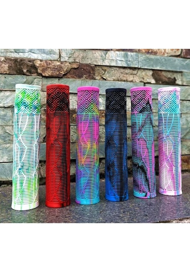 17 Cm Mtb Bmx Freeride Elcik Silikon Bisiklet Elcik Kaymaz Yapı Dirt Jump Bisiklet Elciği Mavi Yeşil Mor - Pembe