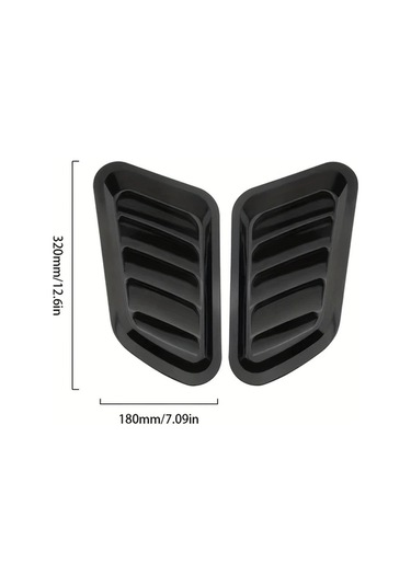 Hightower 2 Adet Evrensel Karbon Fiber Kaput Havalandırma Izgarası Siyah Oto Dekorasyon