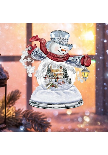 Geeksen Noel Eve Stickerleri - 30x20cm Kağıt Malzeme İle Noel Atmosphere Yaratıcı Dekoratif Etiketler 1 Adet Diğer