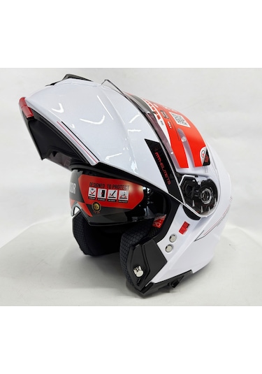 Mt Kask Genesis Sv A0 Çene Açılır Motosiklet Kask Parlak Beyaz