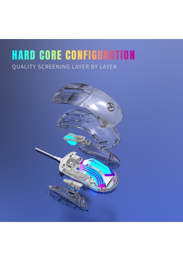 Cbtx Hxsj X400 12800 DPI 6 Tuşlu Kablolu Şeffaf RGB Oyuncu Mouse