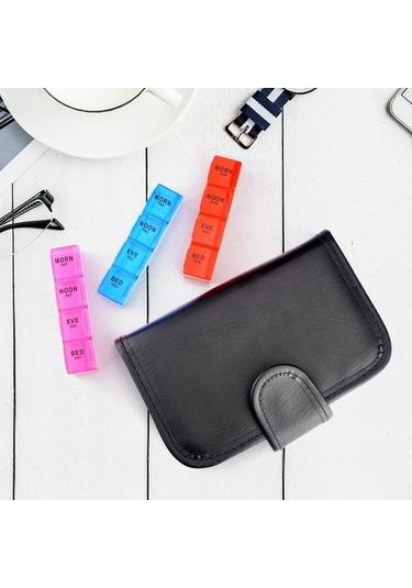 Pazly Tıp Tablet Suntek Renkli Organizatör Kutusu Hap Gün Cüzdan Çok 7 Ho Çok Renkli