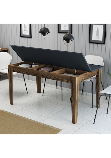 Milan Yemek Masası - Ceviz / Antrasit