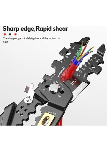 Fastbuy Yüksek Kaliteli 25 Fonksiyonlu Elektrikçi Kablo Sıyırma Makinesi - Siyah, Pratik Alet