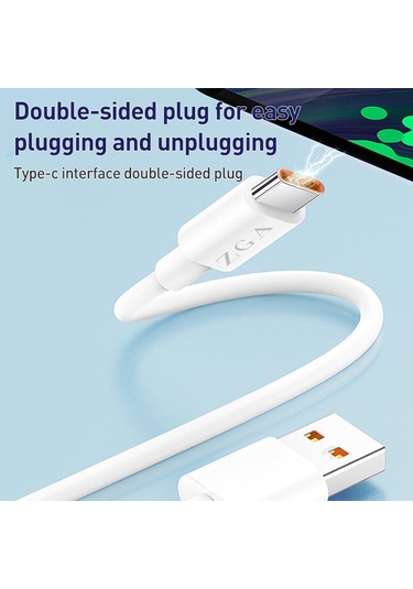 Zga Cb05 5a Usb Tip-c Tamamen Uyumlu Hızlı Şarj Veri Kablosu, Uzunluk: 1m Beyaz