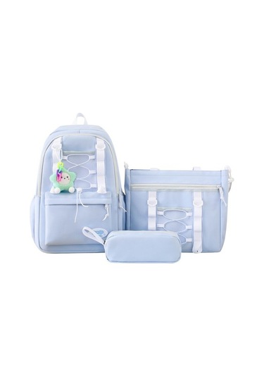 Lyle Öğrenci Sırt Çantası Büyük Kapasiteli 3 Parçalı Set Mavi