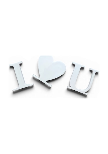 I Love U Seni Seviyorum Love Letters Beyaz 3 Parça